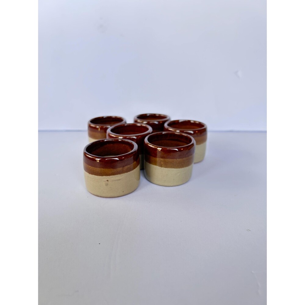 Vintage 1970s Ceramic Napkin Rings Set of 6, Retro MCM Thanksgiving Table Decor